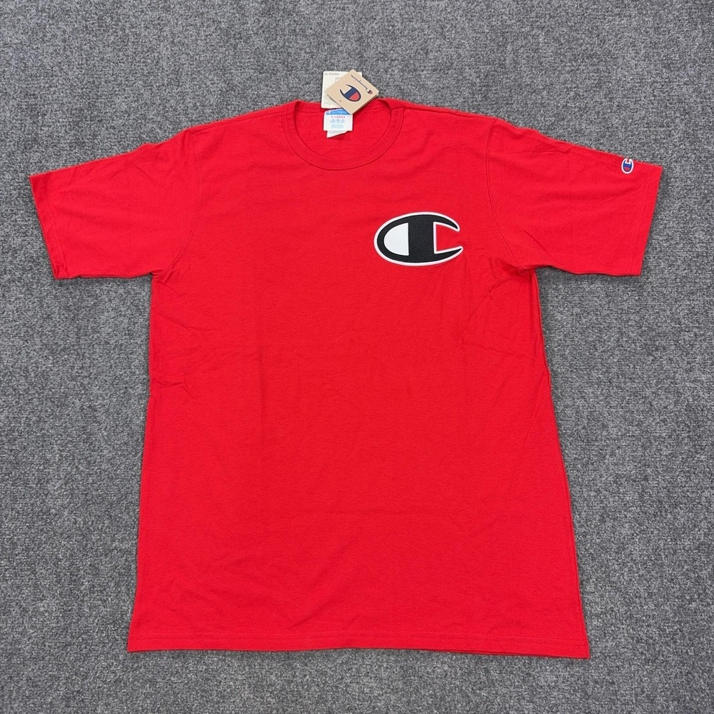 Champion‎ Shirt Mens XL Red Big C Logo Crewneck Heritage Tee Heavyweight Cotton